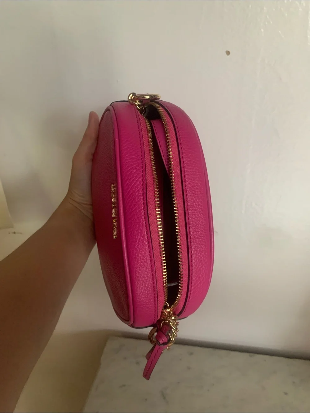 Michael Kors Bright Pink Small Pebble Leather Bag